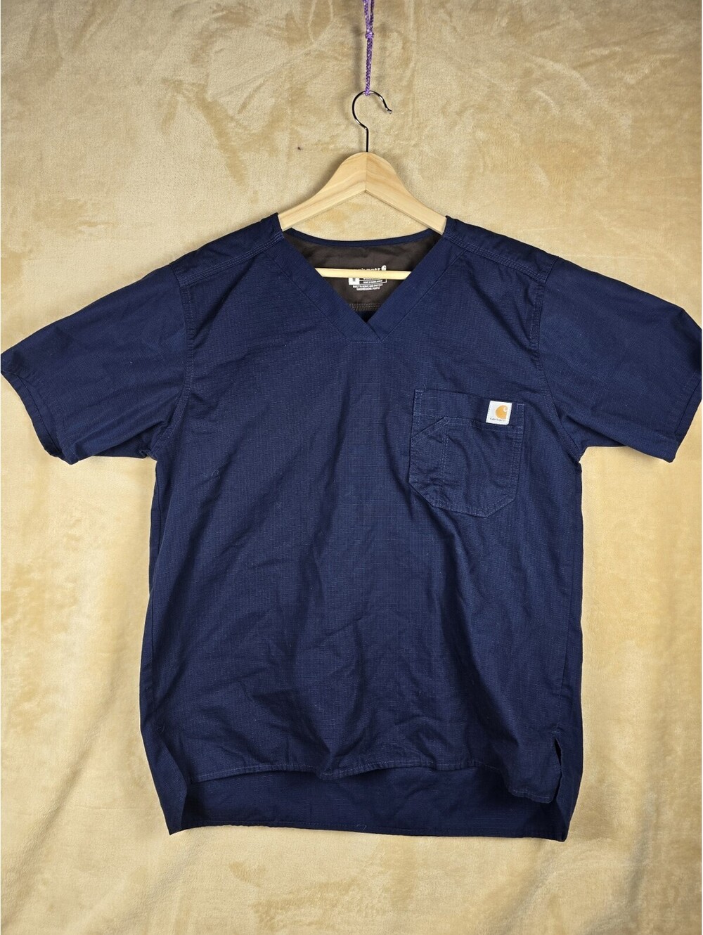 Carhartt Men’s Ripstop Utility Scrub Top Navy Blue Size Medium Medical Uniform